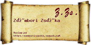 Zámbori Zsóka névjegykártya